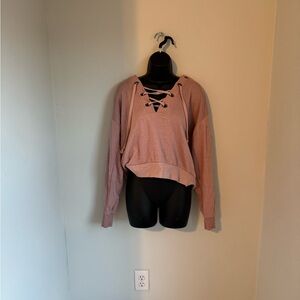 Ocean Drive Pink Criss-Cross Sweatshirt Size S